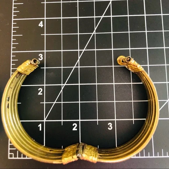 Vintage Brass Mother of Pearl Boho Bracelet - Picture 7 of 12